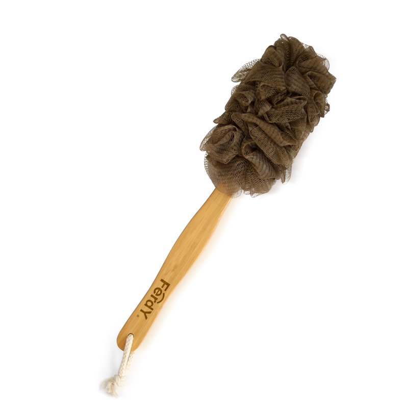 FerdY Back Scrubber for Shower,Long Handled Loofah on a Stick, Soft PE Mesh Back Sponge for Bath, Body Brush for Men Women, Exfoliating Scrub Cleaning Luffa