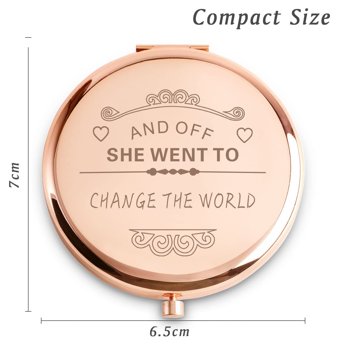 Skiennix Personalized Compact Mirror - Unique Engraved Gift for Women | Perfect for Mother's Day, Birthdays, and Graduations - Rose