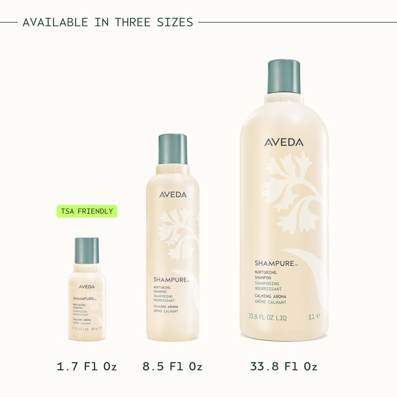Aveda Shampure Nurturing Shampoo for Fine to Medium Hair | Gently Cleanses and Nourishes Hair | With Abyssinian Oil | Calming Aroma of Lavender & Ylang Ylang |96% Naturally Derived*, 33.8 Fl Oz