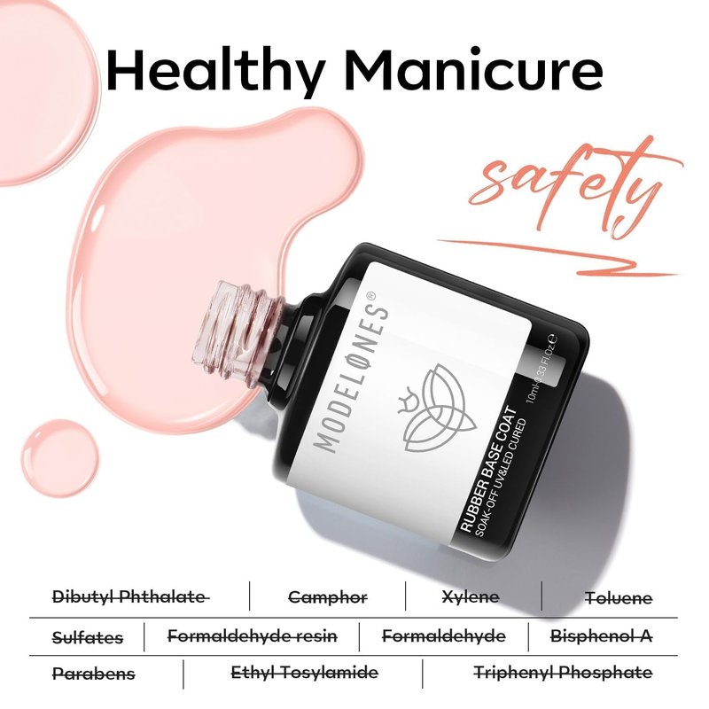 modelones Builder Rubber Gel Base Coat for Nails, Nude Pink Rubber Base Gel Nail Polish for Strengthen Apex Building Extension Protect Weak Nails Long Last U V Manicure Gift for Women