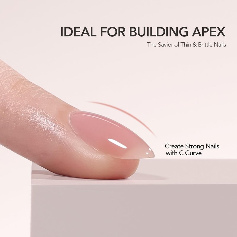 GAOY 4-in-1 Colored Builder Base Gel - 30g Nude Pink Natural Jelly for Long-Lasting Nails | Soak Off UV Cure