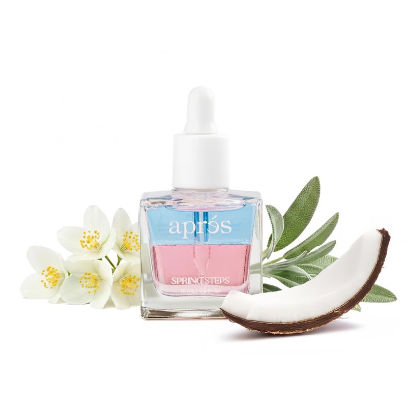 Apres Light & Shadow Cuticle Serum, Nourishing Blend of Almond and Jojoba Oil, Vitamin B and Turmeric, Cuticle Repair Oil 15 mL (15 ml, Spring Steps (Coconut, Sage, and Jasmine))