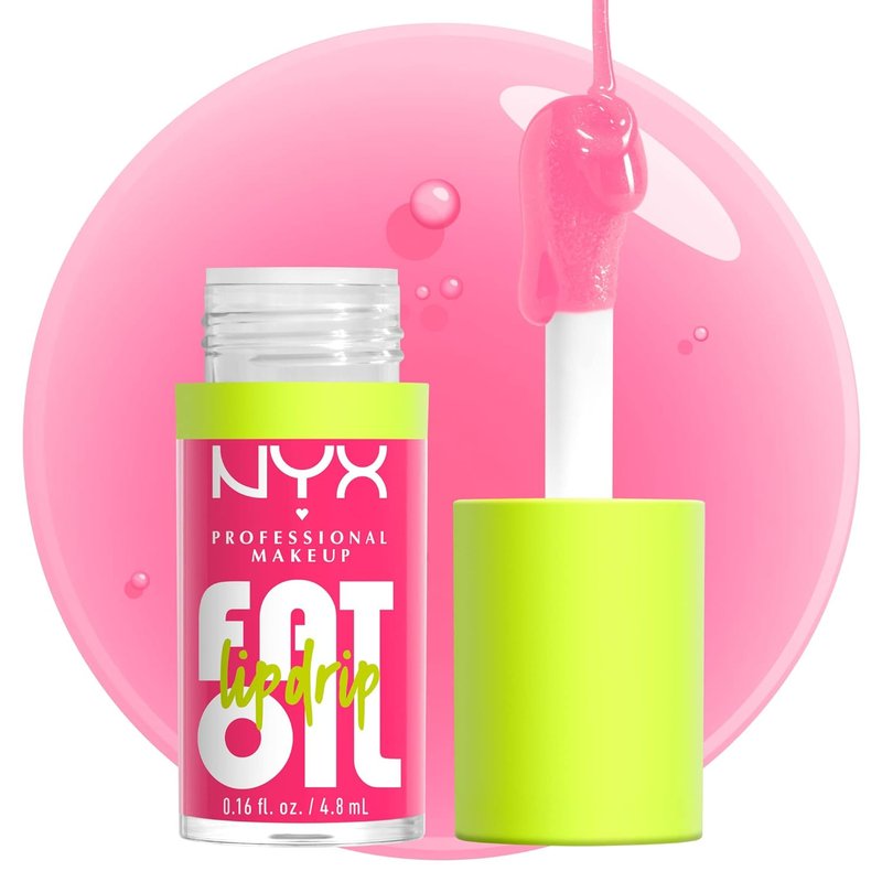 NYX Fat Oil Lip Drip - Moisturizing Vegan Tinted Lip Gloss for 12 HR Hydration | Missed Call (Sheer Pink)