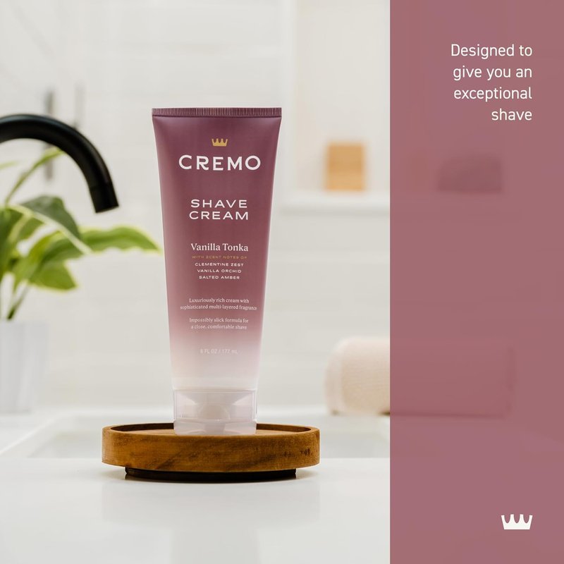 Cremo Women’s Shaving Cream - Moisturizing Vanilla Tonka for Sensitive Skin | 6 Fl Oz