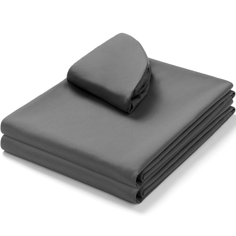 Massage Table Sheets Set - 3 Pcs Microfiber Covers | Soft, Lightweight, Stain & Wrinkle Resistant - Gray