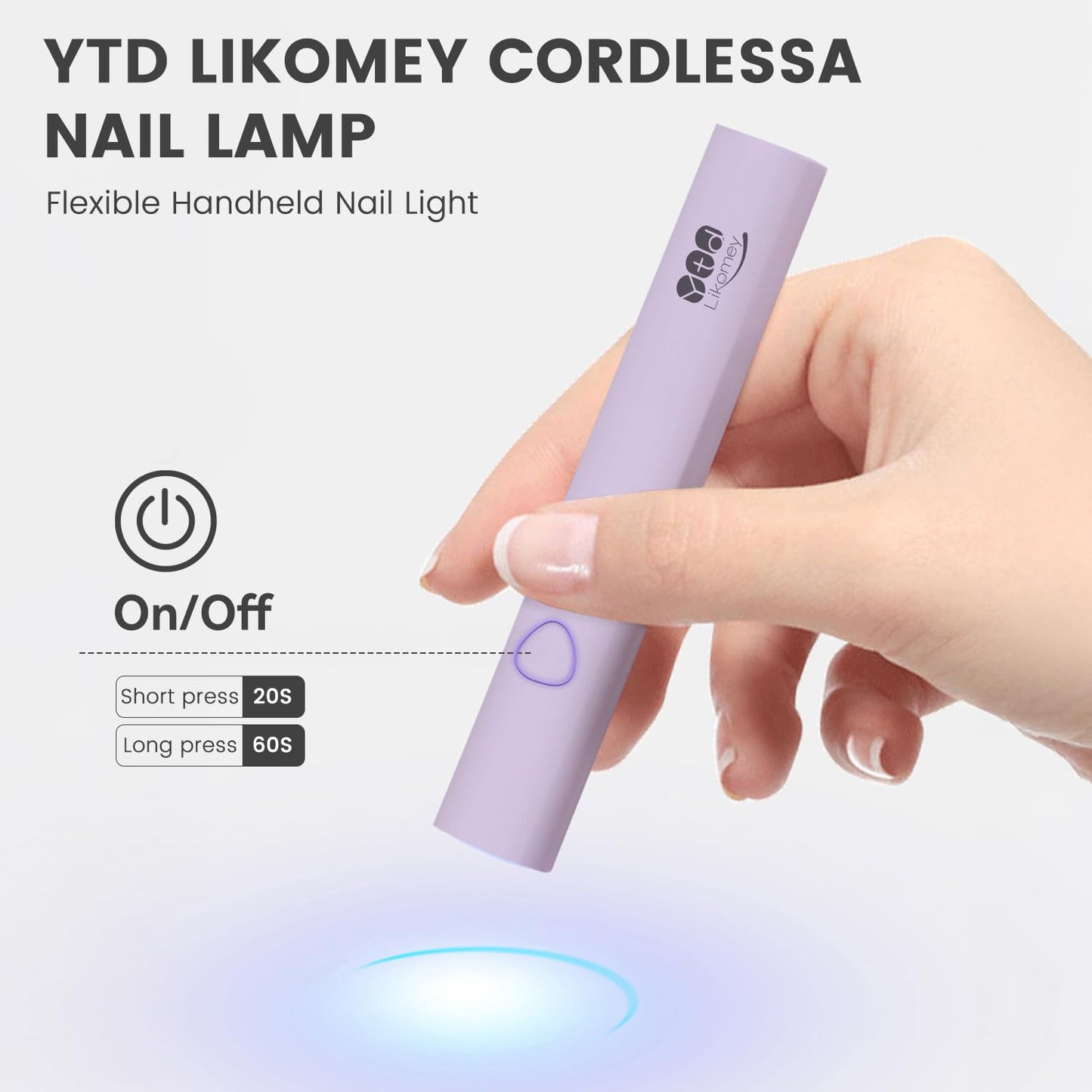 YTD Likomey Intelligent Sensor Handheld UV Light for Nail Gel with Magnetic Stand,Mini Portable Cordless Rechargeable Leather Nail Lamp with LCD Display,Fast Curing for UV Glue Builder Gel-G1 Orange