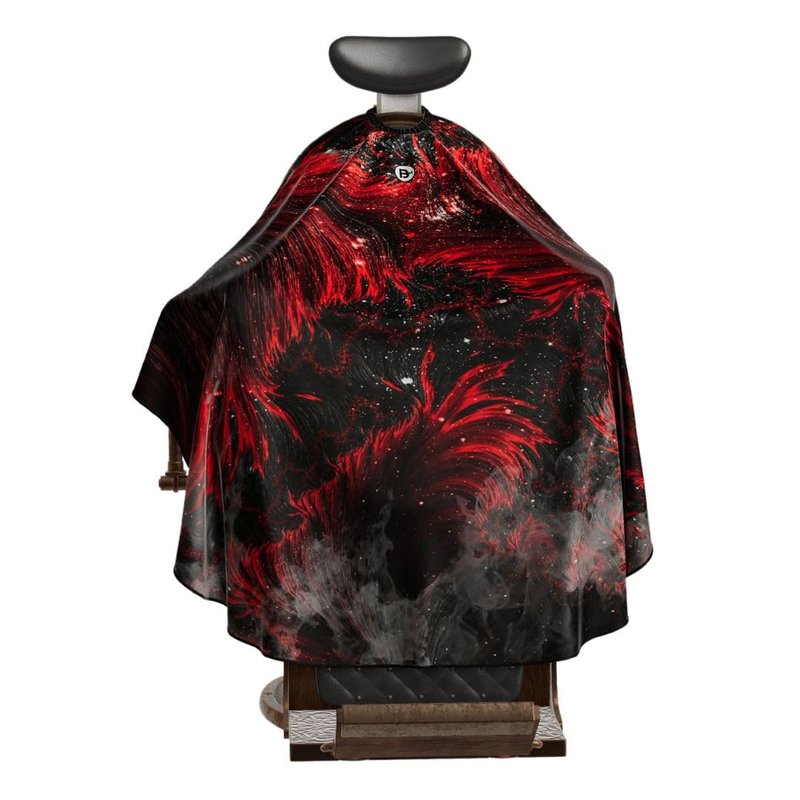 Professional Barber Cape - Hair Cutting Cape with Adjustable Neck Closure, Salon Quality Styling Cape for Hairdressers and Barbers - Red