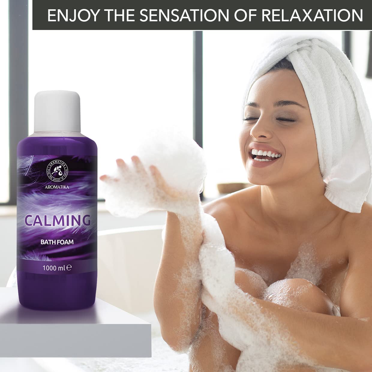 Bath Foam Calming - 34 Fl Oz (1000ml) - Body Care - Good Sleep - Beauty - Bathing - Body Care - Wellness - Relax - Aromatherapy - Spa - Bubble Baths