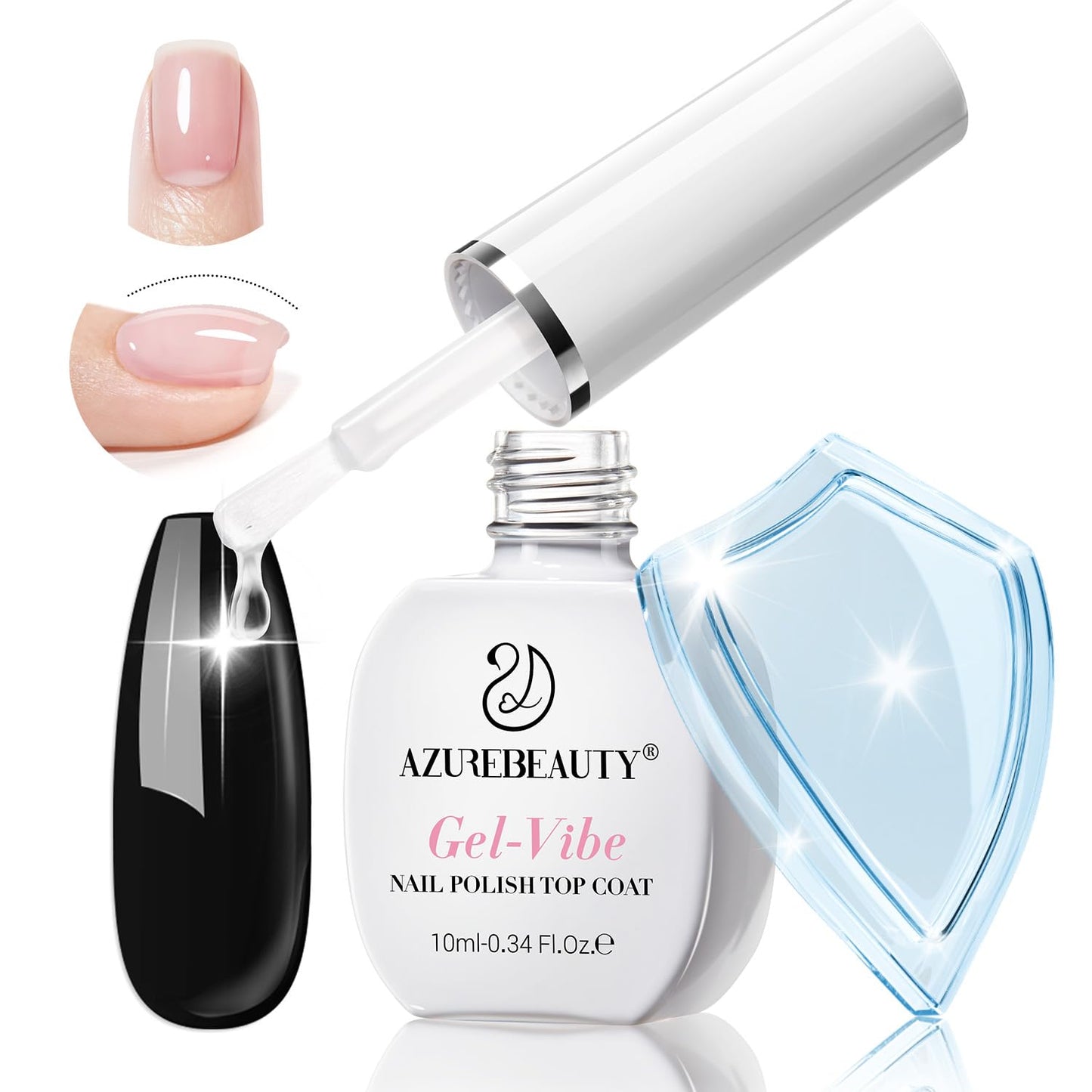 Top Coat Nail Polish - Clear Quick Dry Formula for Glossy Shine | Long Lasting Natural Nail Lacquer