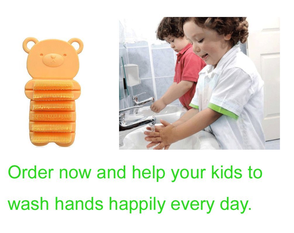 JINCH Nail Scrubber Brush Kids, Finger Nails Scrub Scrubbing Cleaning Washing Brushes with Soft Bristle for Baby and Children, Animal Style and 2 Colors Choice (Yellow)