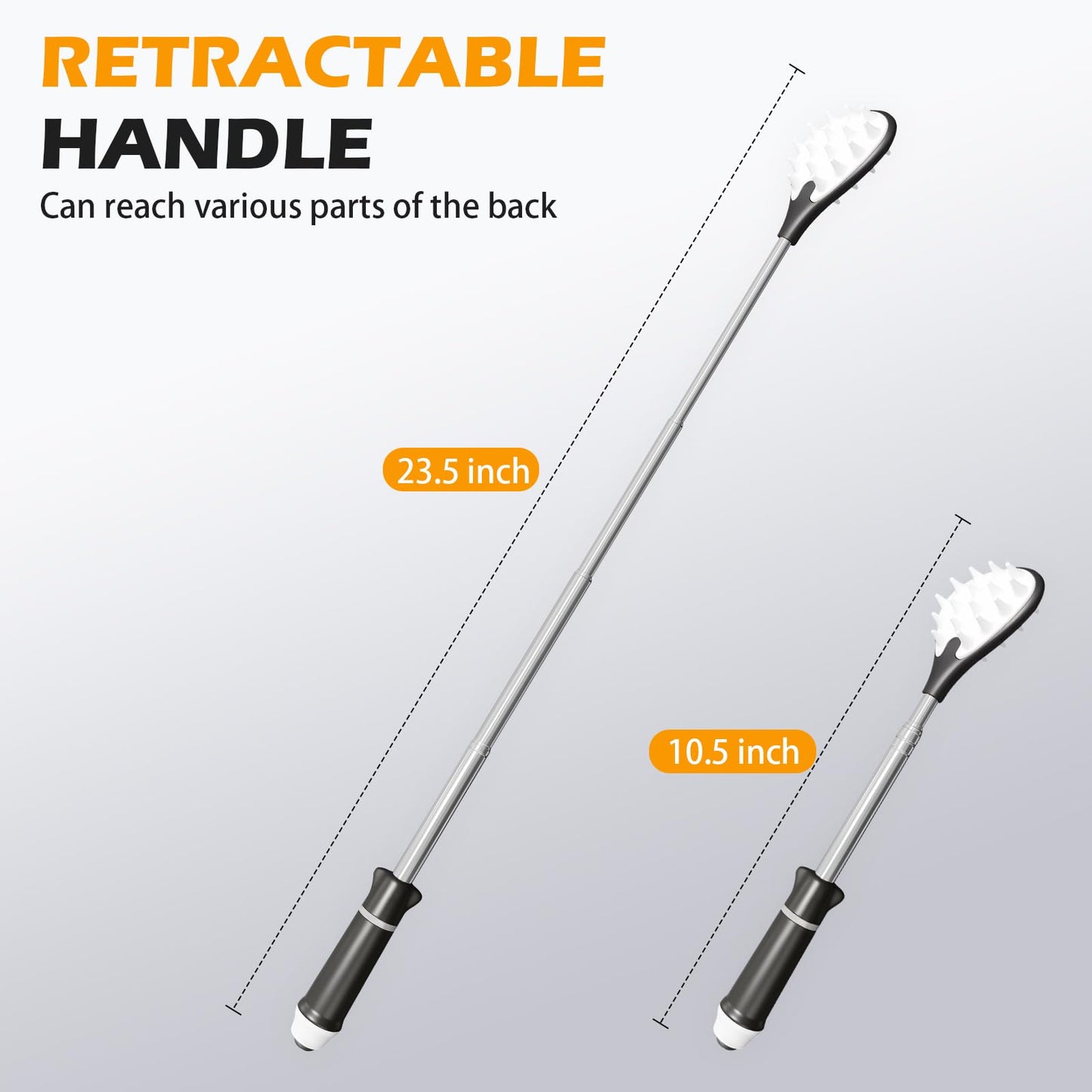 iunxkmi Back Scratcher for Adults 23.5 inches | Back Itch Relieve | Extendable Scratcher for Men Women Portable and Lightweight Black