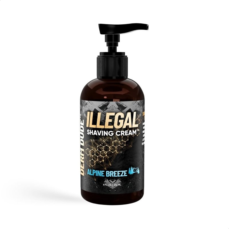 Derm Dude Shaving Cream for Sensitive Skin - Ultra-Slick Formula to Prevent Razor Burn & Cuts | Alpine Breeze Scent, 8oz