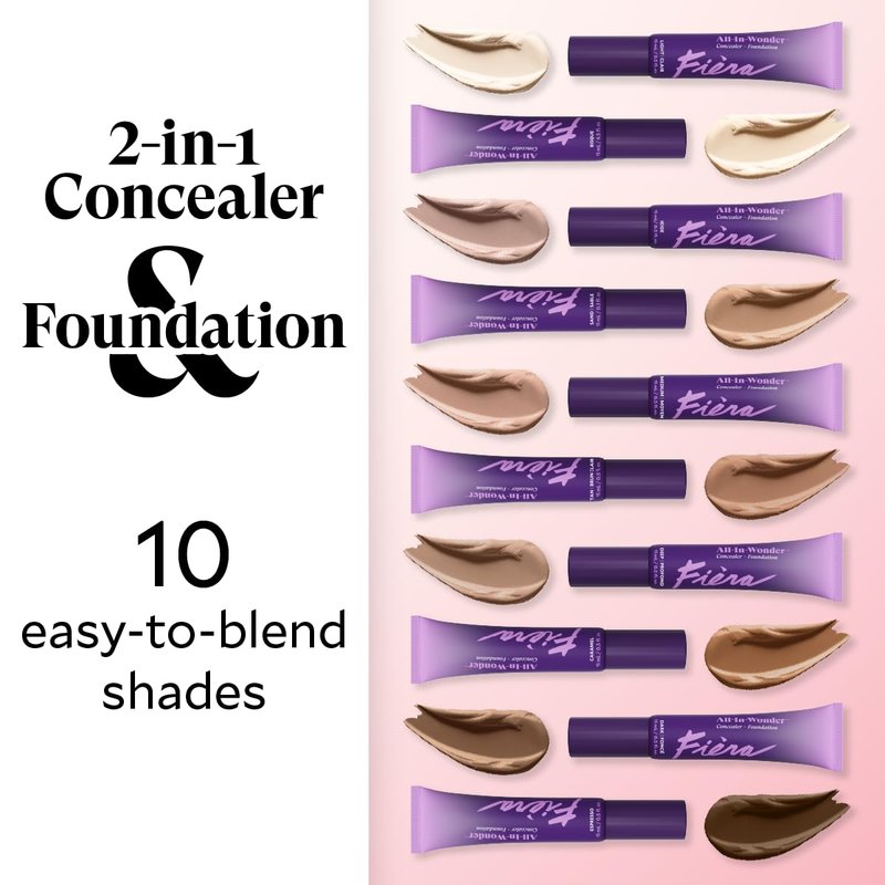 Fièra All-In-Wonder™ Concealer + Foundation – Full-Coverage, Crease-Proof, Hydrating Formula for Mature Skin, Blurs Fine Lines & Dark Circles, Radiant Second-Skin Finish – Bisque, 0.5 FL. OZ. / 15 ML