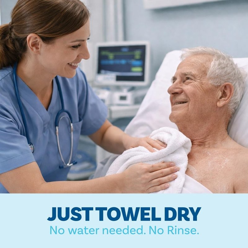 Scrubzz No Rinse Body Wash for Elderly, Gentle 8.5 fl oz Rinse Free Cleansing Foam for Waterless Bathing Men and Women, Great for Hospital Stays, Post Surgery, Camping, Gym and Post Workout - 1 Pack