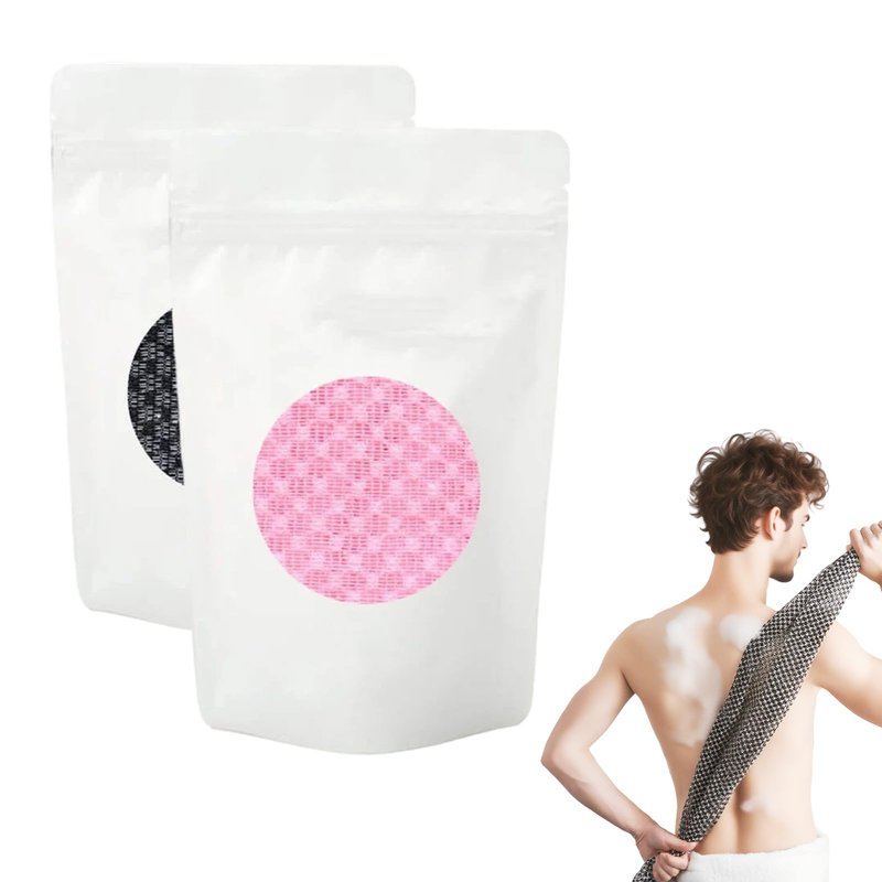 Fiopet 2 Packs Exfoliating Shower Towel for Men and Women, 2026 Upgraded Dual-Sided Deep Cleansing Scrub Wash Back Bath Cloth for Body Face, Exfoliating Washcloth Back Body Scrubber (Mix Color)