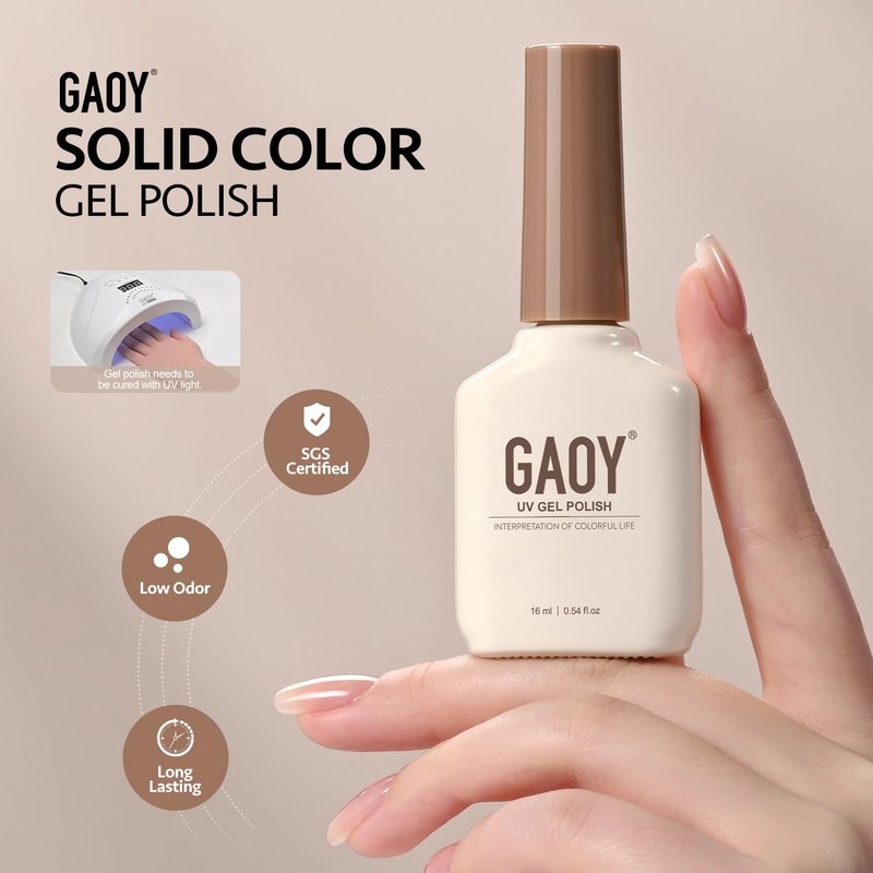 GAOY Pink Gel Nail Polish, 16ml Soak Off Gel Polish, UV Light Cure for Nail Art DIY Manicure at Home, 3082 Basic Pink