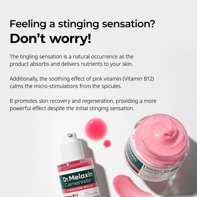 Dr. Melaxin Cyano Pink Spicule Cream - Dark Circle & Fine Line Treatment with Calcium & Vitamin B12 | 1.69 fl. oz.
