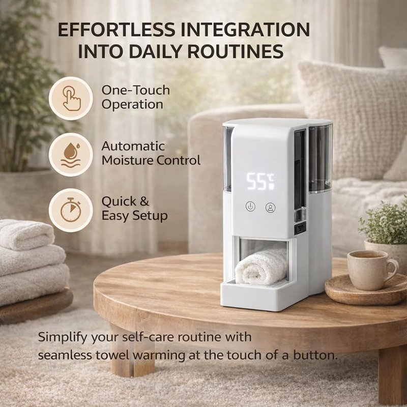 Hot Towel Dispenser with 40Pcs Towels - Automatic Instant Warmth & 55°C (131°F) Constant Temp Face Towel Warmer, Portable Hot Face Heater Machine Steamer for Bathroom & Home
