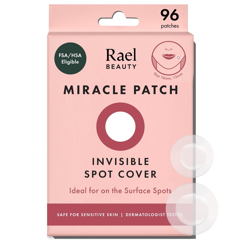 Rael Pimple Patches, Miracle Invisible Spot Cover - Hydrocolloid Acne Pimple Patch, Absorbs Zits & Blemish, Korean Skin Care, 2 Sizes (96 Count)