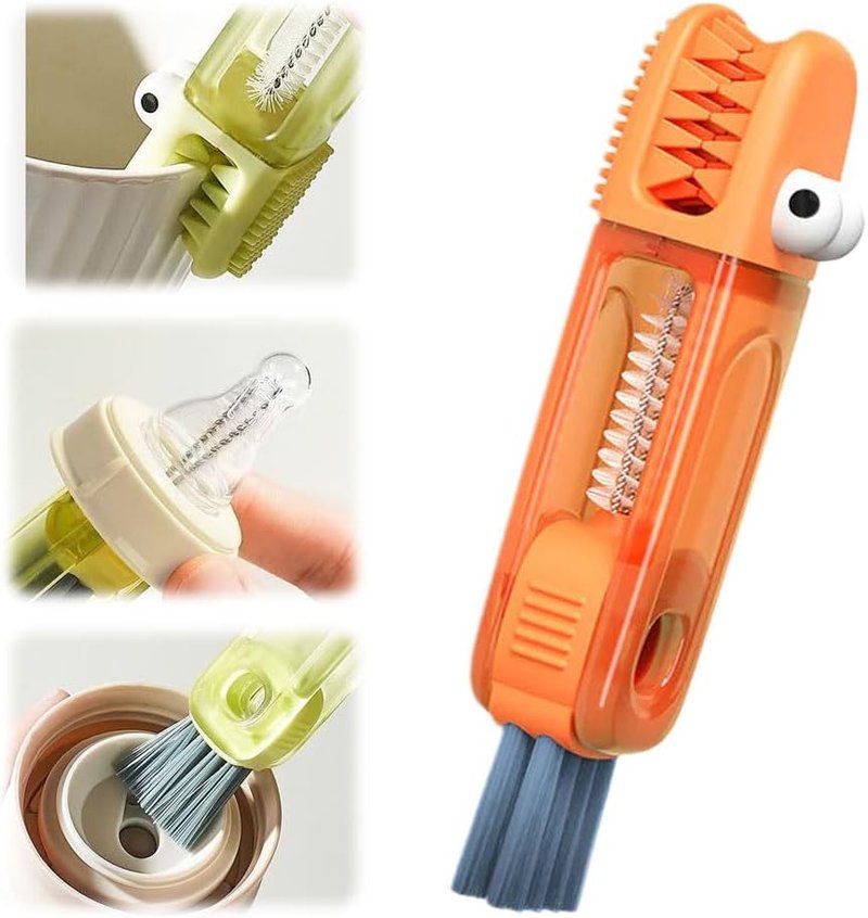 3-in-1 Multifunctional Cleaning Brush - Portable Cup Lid Cleaner for Baby Bottles & Tight Spaces