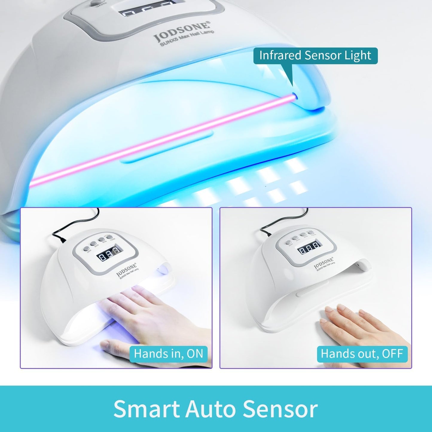 UV LED Nail Lamp - Professional Nail Dryer for Gel Polish with Automatic Sensor & 4 Timers | Fast Drying