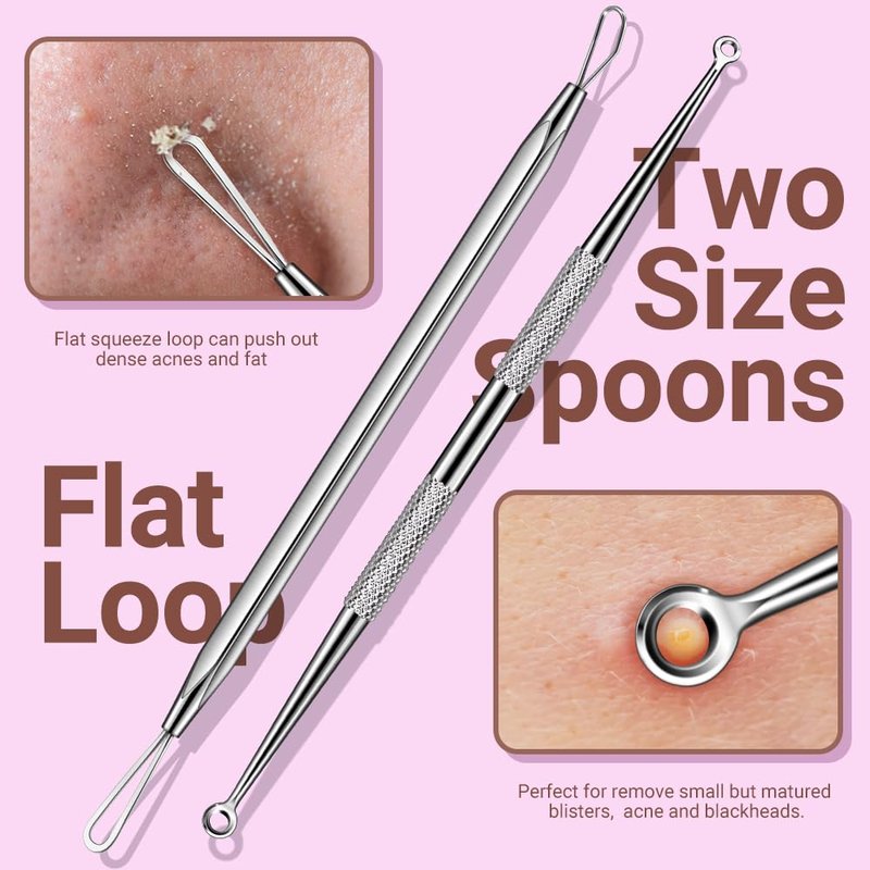 Blackhead Remover Tool Kit - 9 Pcs Pimple Popper Set with Ingrown Hair Tweezers & Pore Extractor | Perfect for Acne Treatment