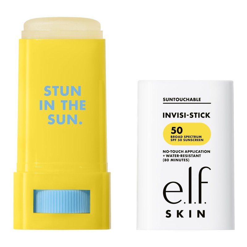 e.l.f. SKIN Suntouchable Invisi-Stick Face Sunscreen SPF 50, Clear, Lightweight with Sunflower Seed Oil, Vegan & Cruelty-Free