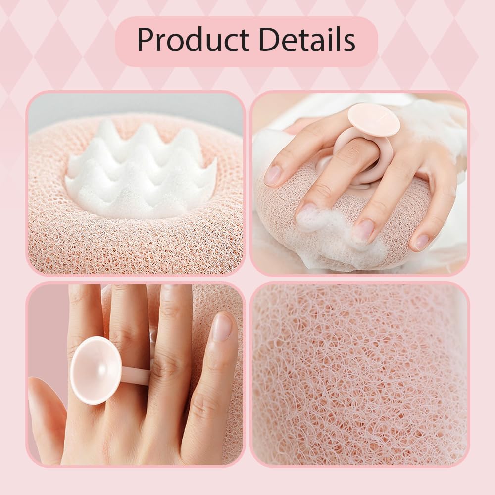 Super Soft Sunflower Suction Cup Bath Ball, 2025 New 2 in 1 Sunflower Exfoliating Body Scrubber, Sponge Mesh Pouf Shower Ball for Women, Men Shower (Green)
