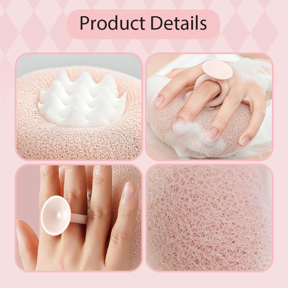 Super Soft Sunflower Suction Cup Bath Ball, 2026 New Bath Cleaning Brush, 2-in-1 Sponge Mesh Pouf Ball Body Scrubber, Shower Gloves Exfoliating Accessories for Men and Women