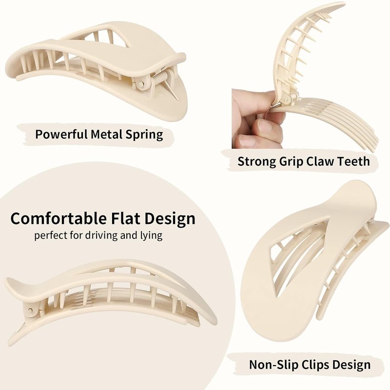 Flat Hair Clips for Women - 10 PCS Medium Matte Claw Clips, 4.2 Inch Strong Hold Non-Slip | Dark Coffee