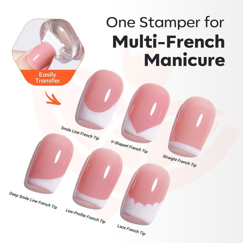 modelones French Manicure Tip Gel Polish Set, 2Pcs 15ML White Jelly Pink Gel Nail Polish Kit Light Pink Milky White French Tip Nail Base Colors Soak Off LED DIY at Home Salon for Women