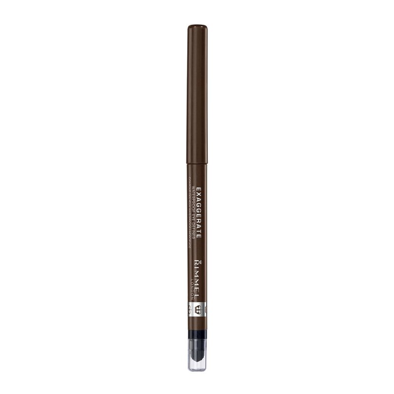Rimmel London Exaggerate Waterproof Eyeliner - Highly Pigmented Long-Wearing Formula | Rich Brown, 0.01oz