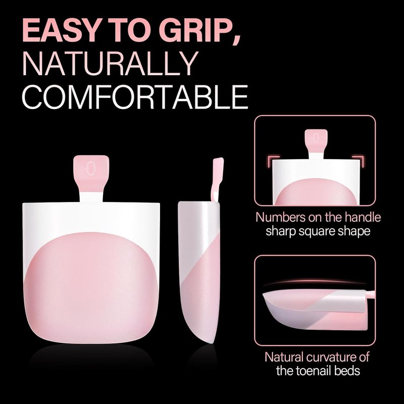 AILLSA Toe Nail Press Ons, French Tips Toe Press On Nails, 15 Sizes Short Square Full Cover Fake Toenails 150PCS, Baby Pink Acrylic Wearable Full Cover DIY Nail Art for Women