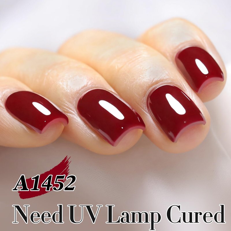 Double Rhythm Gel Polish - Pure Sheer Soak Off for Art Manicure | Burgundy Red 15ML - Perfect for DIY Gifts