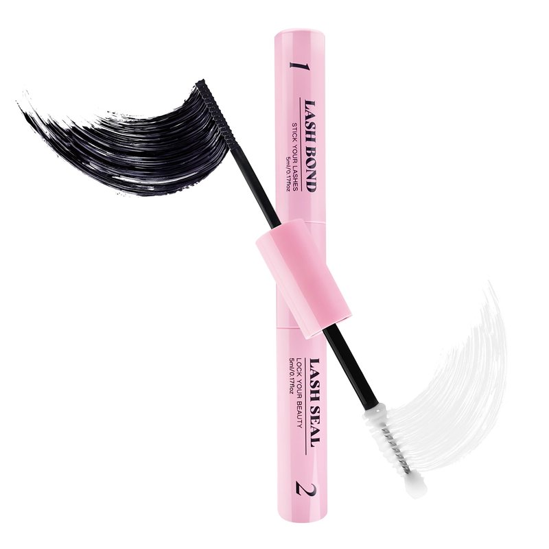 Lash Cluster Glue, Bond and Seal Waterproof Eyelash Glue, Eyelash Adhesive Black Long-Lasting 48-72Hours, 2 in 1 Lashes Bond and Seal Eyelashes Clusters DIY