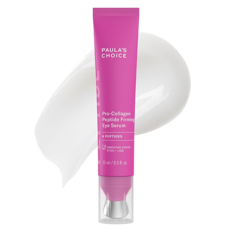 Paula's Choice Pro-Collagen Peptide Serum, Firming Eye Serum, All-in-One Eye Hydrating Treatment, Cooling Applicator Targets Puffiness, Smooths Fine Lines & Crow's Feet, Fragrance-Free, 0.5 Fl Oz