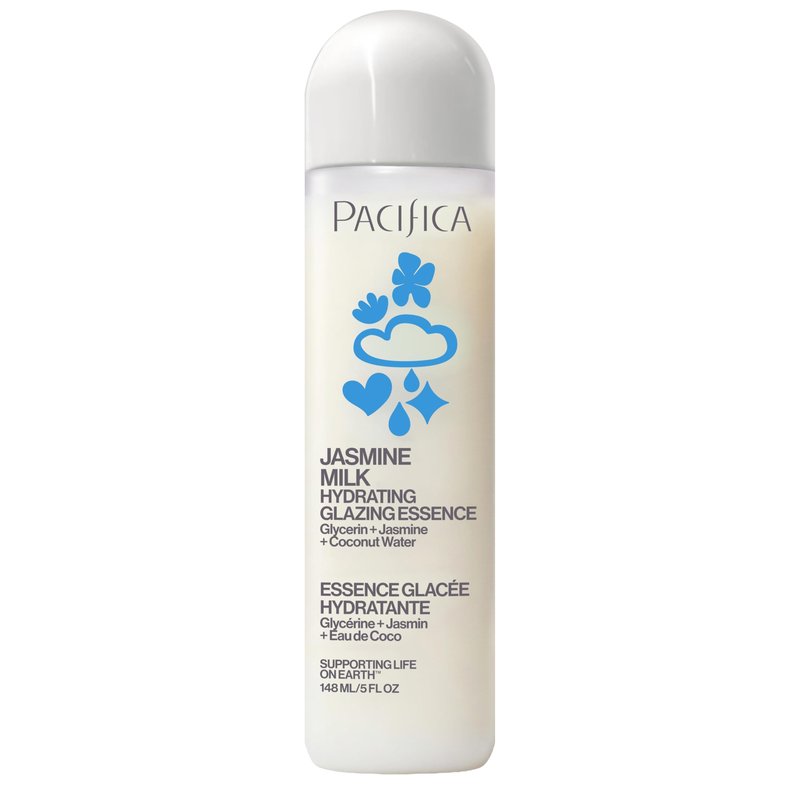 Pacifica Hydrating Glazing Facial Essence with Jasmine Squalane and Polyglutamic Acid - Milky Glass Skin Essence for Dry Skin - Deep Hydration Moisture Lock - Clean Vegan Cruelty-Free - 5 Fl Oz