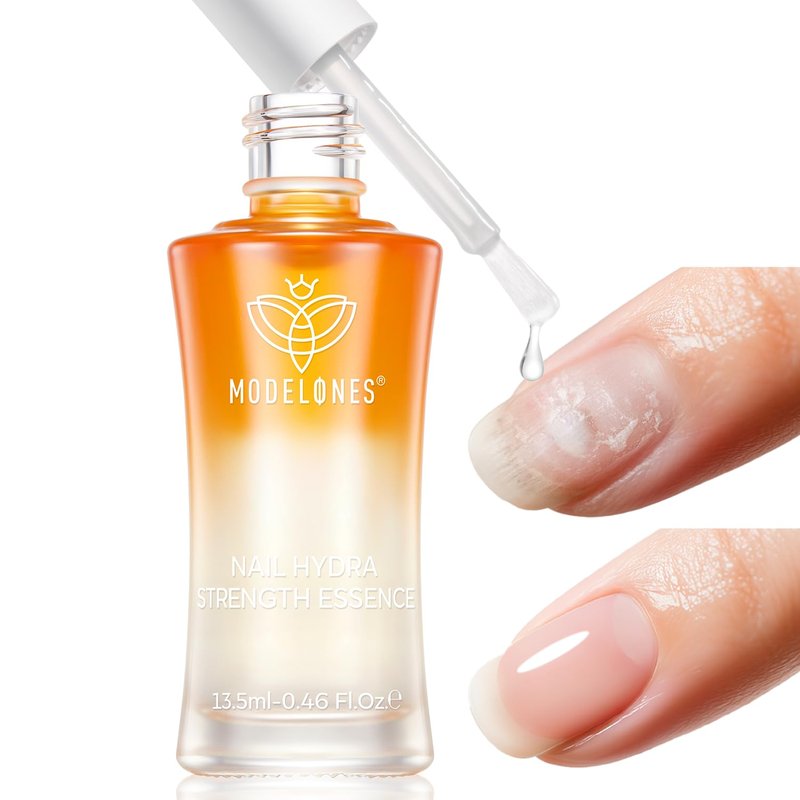 modelones Nail Strengthener and Growth Clear Nail Hardener Extra Strong and Growth 3-in-1 Scented Nails Repair for Damaged Nails Repair Mode Gifts for Women 13.5ml 0.46 Fl Oz