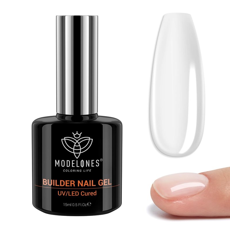 Builder Nail Gel - 7-in-One Clear Rubber Base Gel Polish for Strong Extensions | DIY Home Salon Use