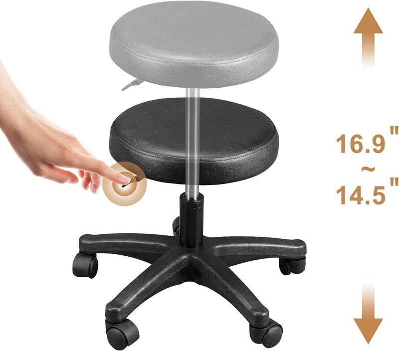 OmySalon Massage Salon Tattoo Chair Esthetician Bed with Hydraulic Stool,Multi-Purpose 3-Section Facial Bed Table, Adjustable Beauty Barber Spa Beauty Equipment, Black