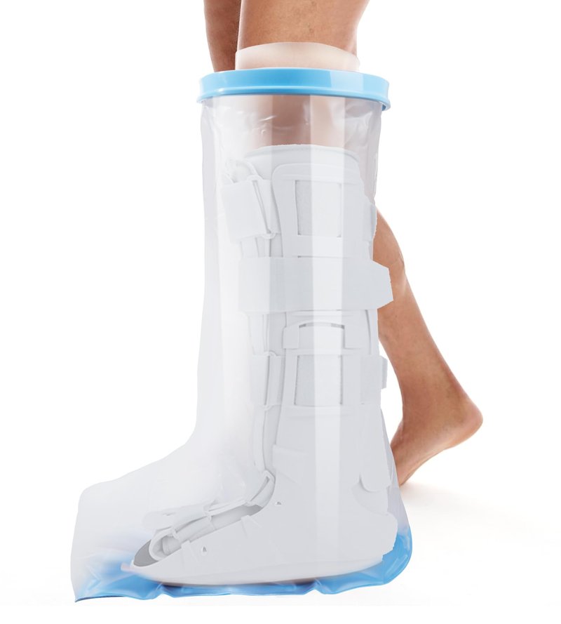 Blueash Waterproof Extra Wide Leg Cast Cover for Shower Adult, Reusable Extra Large Leg Shower Casts Cover with Non-Slip Bottom for Adults Large Casts Surgery Shower Boots