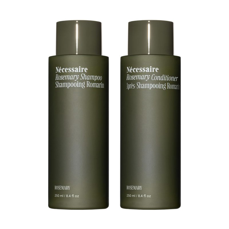 Nécessaire Rosemary Hair Duo | Multi-Protein Strengthening Rosemary Shampoo and Conditioner Set For Thinning Hair. For Women + Men. Free Of Sulfates. Color-Safe. 250 ml / 8.4 oz