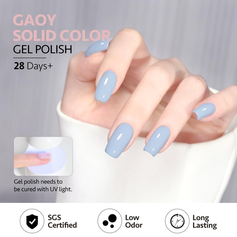 Pastel Gel Nail Polish Set - 8 Soak Off Colors for Salon & DIY Nail Art | Pink, Green, Blue