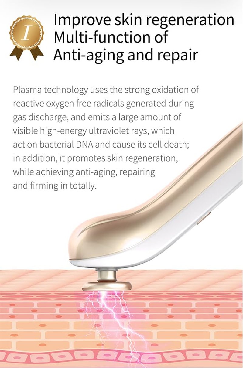 KinseiBeauty Plasma Facial Device, Ozone Skin Care Machine, Face Massager for Acne Treatment, Brightening, Anti-Wrinkle