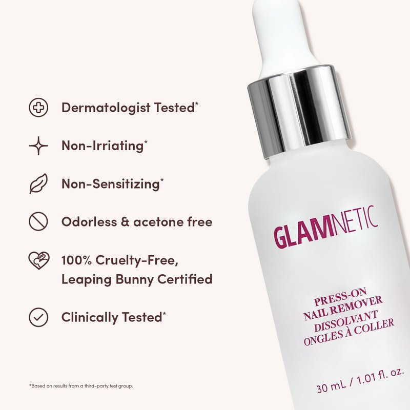 Glamnetic Press On Nail Remover | Odorless, No Acetone, Gentle Press-On Nail Remover Serum for Fake Nails | 30 ml/1.01 fl. oz.