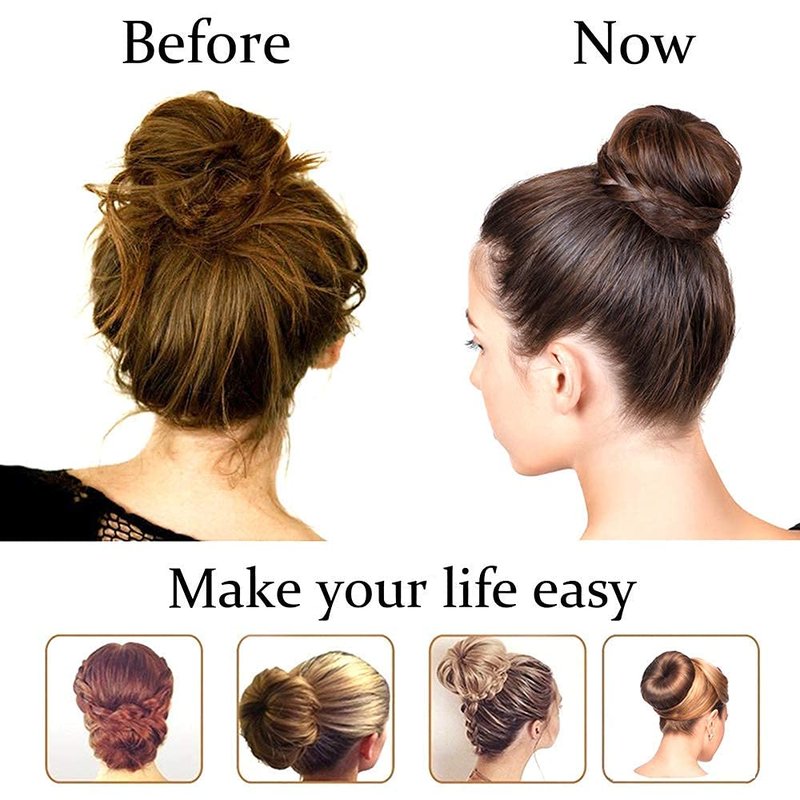 Hair Donut Bun Maker - 2PCS Ring Style for Kids | Small 2.5 Inch, Brown