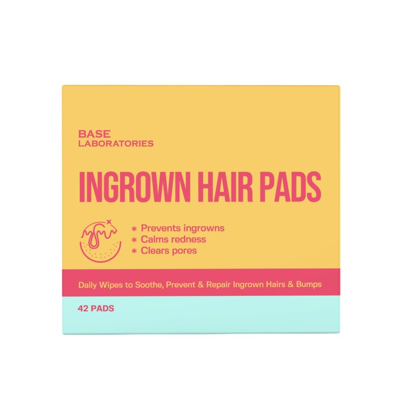 BASE LABORATORIES Ingrown Hair Treatment Pads with AHA+BHA - Razor Bump Treatment - Daily AfterShave to Help Prevent Ingrown Hairs For Men & Women - Bikini Area, Underarms, Neck, Beard – 42 Pads