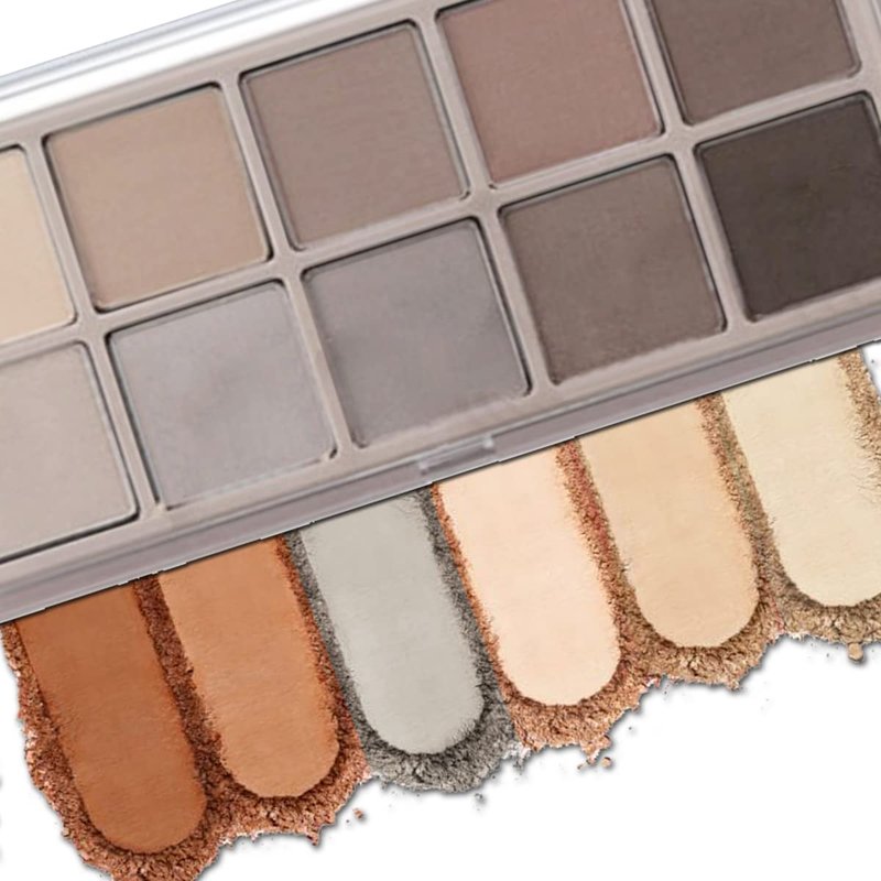 Aaiffey 10 Colors Eyeshadow Palette,Highly Pigmented Matte Eyeshadow Cement Color Eye shadow Shades Waterproof Cool-tone Eye Makeup Palette Velvety Texture Neutral Eyeshadow,04#