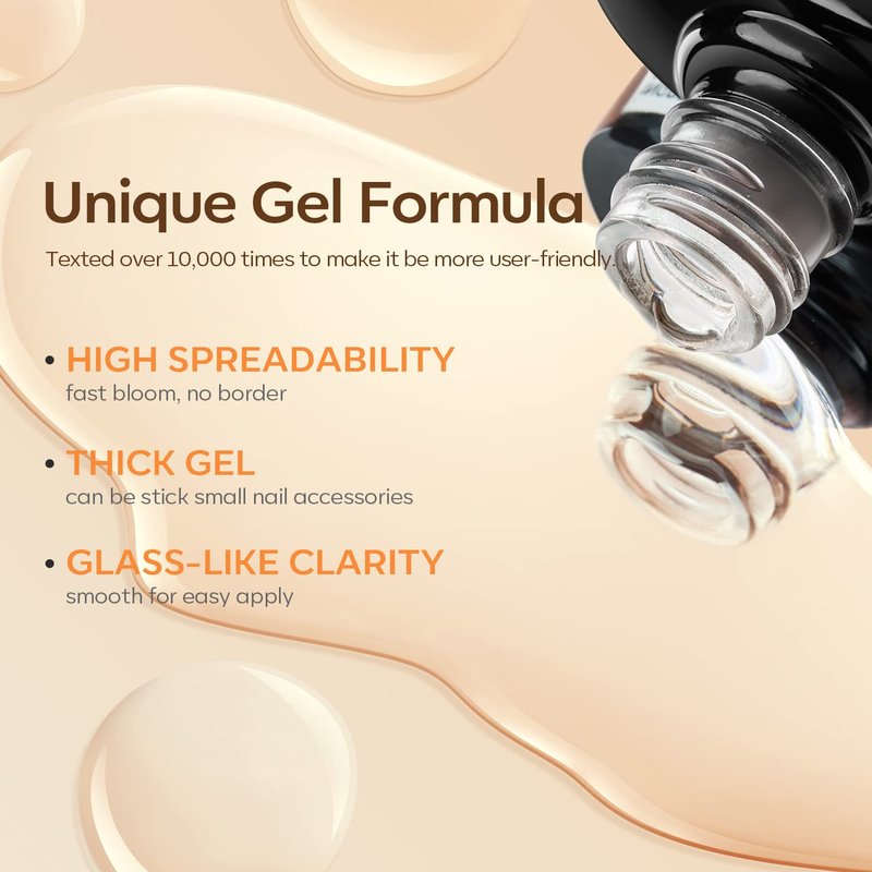 modelones Blooming Gel Nail Polish, 15 ml Clear Nail Art Accessories Stuff for Spreading Effects, Floral Print, Marble, Watercolor Design
