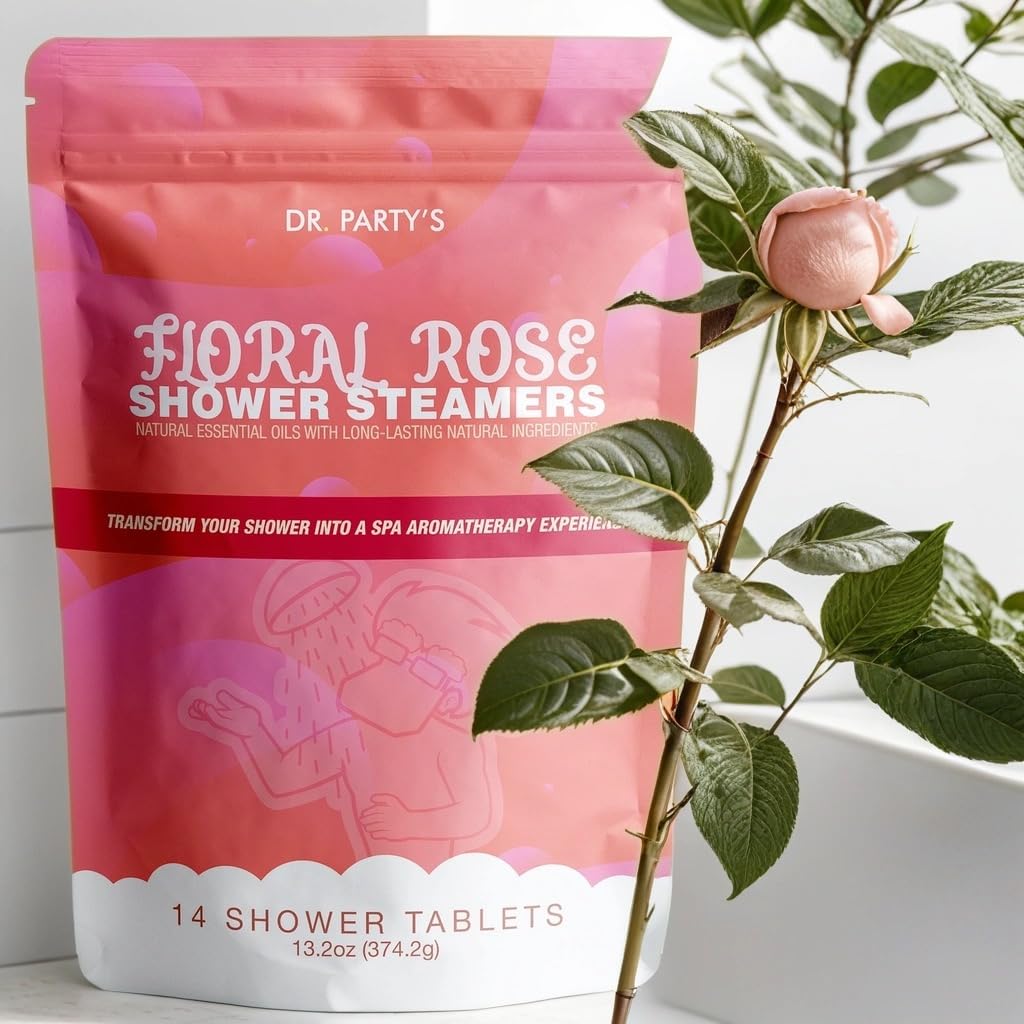 Shower Steamer - 5 Different scents - 14 Tablets per Package (Floral Rose)